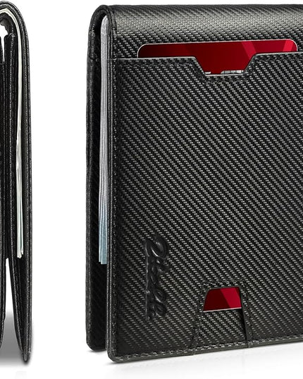 Zitahli Mens-Wallet-Slim-Leather-RFID Blocking Wallet for Men Minimalist Bifold Credit Card Holder with Gift Box