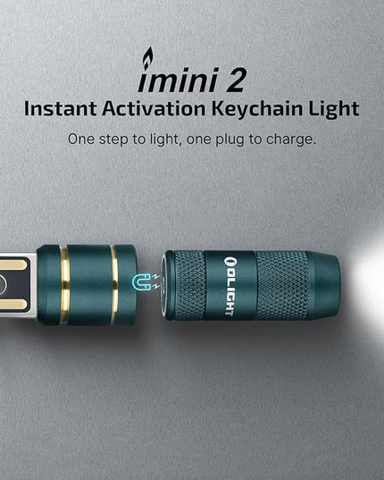 OLIGHT IMINI 2 EDC Rechargeable Keychain Flashlight, 50 Lumens Compact and Portable Mini LED Keyring Lights with Built-in Battery Ideal for Everyday Carry and Emergencies (Dream Blue)