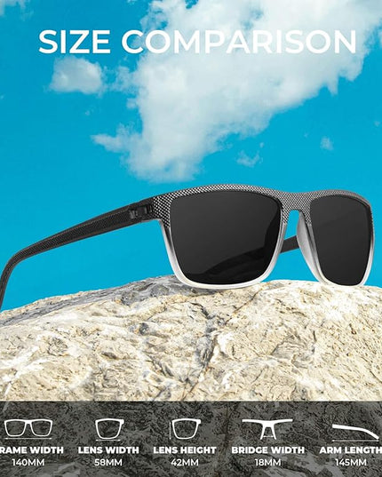 KALIYADI Polarized Sunglasses for Men, Lightweight Sun Glasses with UV Protection for Driving Fishing Golf