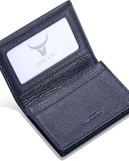Leather Business Card Case Holder for Men & Women, Italian Calfskin