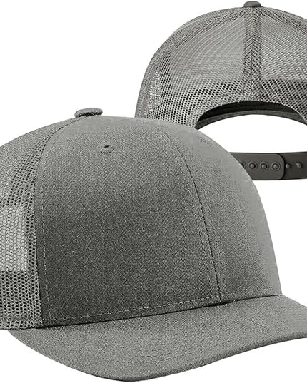 TZ Promise Men Women Plain Cotton Trucker Cap with Breathable Mesh Back, Snapback Baseball Hats