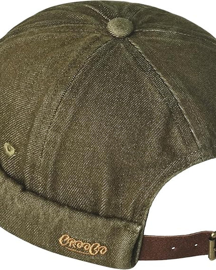 Croogo Denim Docker Hat Fashion Brimless Beanie Hat Retro Worker Skull Cap Rolled Cuff Sailor Cap Hip Hop Dancing Watch Cap