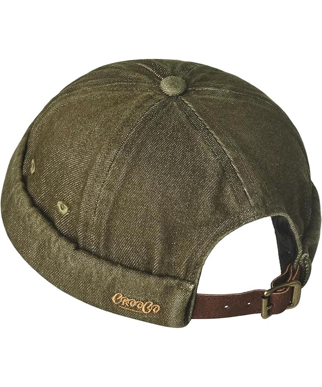 Croogo Denim Docker Hat Fashion Brimless Beanie Hat Retro Worker Skull Cap Rolled Cuff Sailor Cap Hip Hop Dancing Watch Cap