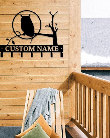 Personalized Custom Name Birds of Trees Wall Key Hooks,Metal Birds of Trees Art Clothes Hooks,Metal Birds of Trees Wall Home Storage Decorative,For Front Door, Hallway, Kitchen, Bedroom (Style J)