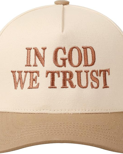 MIRMARU Two-Tone Vintage Canvas Trucker Hats for Men & Women, Adjustable Size Baseball Caps with Trendy Embroidered Design