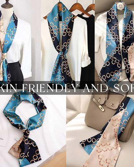 Dailyacc Hair Scarf for Women Fashion Silky Satin Headscarf Wrap Breathable Lightweight Neck Scarves For Handbag