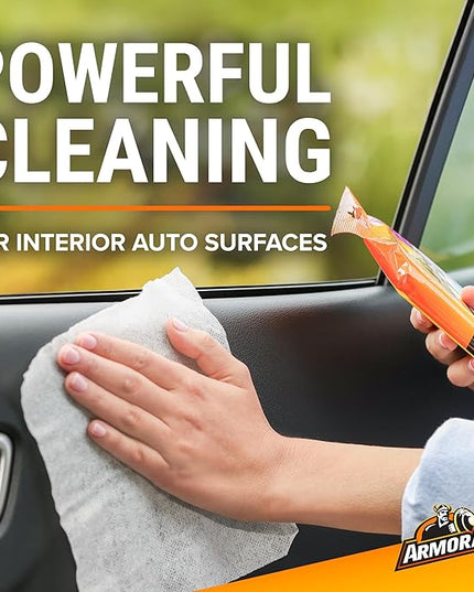 Armor All Car Cleaning Wipes, 60 Count Flat Pack, Powerful Car Wipes for Dashboards, Vinyl, Clear Plastics, Carpet and Fabric