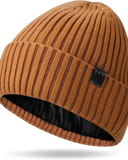 Winter Beanie Hat for Men & Women, Fleece Lined Thermal Knit Hat Ski Beanie Skull Cap Cuffed Cap for Cold Weather
