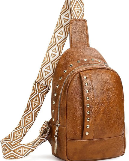 FALAN MULE Crossbody Bags for Women Trendy Leather Sling Chest Bag Fanny Packs for Women