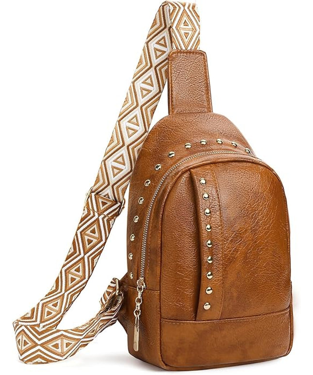 FALAN MULE Crossbody Bags for Women Trendy Leather Sling Chest Bag Fanny Packs for Women