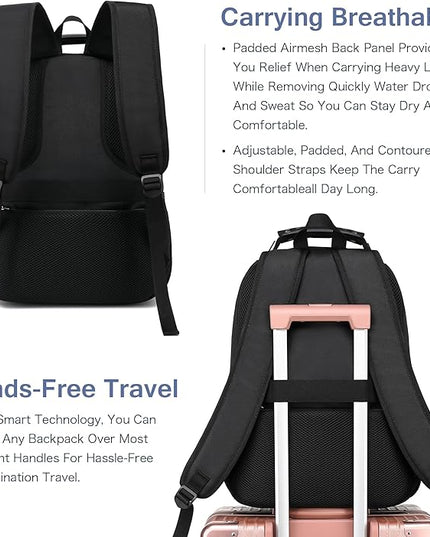 Boavan Laptop Backpack for men, 15.6 inch Laptop Bag with USB Port, Waterproof Travel Work Backpack Purse, Anti-Theft Teacher Nurse Doctor Casual Bookbags Office Business backpack，Purple Black