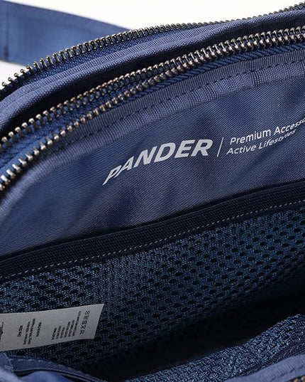Pander Everywhere Belt Bag for Women, 5 Zipper Pockets Nylon Crossbody Fanny Pack Purse (Blue Perennial)