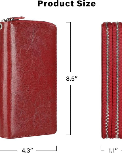 Lavemi Small Compact Women Wallet RFID Blocking Genuine Leather Bifold Purse with ID Windows