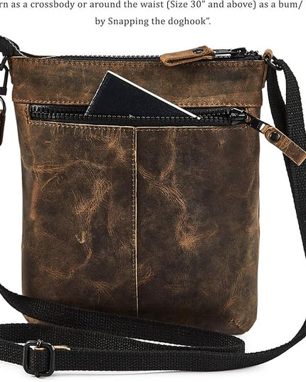Crossbody Sling Bag for Women Small Real Leather Purse Vintage Travel Crossover Shoulder Bag Handmade