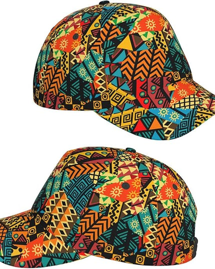 African Ethnic Tribal Style Baseball Cap for Men Women, Fashion Adjustable African Hat Casual Trucker Hats Sun Caps