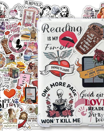 MiStar 62 PCS Book Stickers for Kindle Adult, Spicy Bookish Reading Dark Romance Booktok Dirty Sticker Pack for Ebook Reader Case Laptop Water Bottle Waterproof Vinyl Decal Gifts for Women