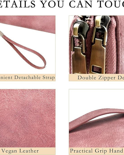 YAPAIOU Wallet For Women Large Capacity Wristlet Purse for Women RFID Blocking Multi Clutch Wallet