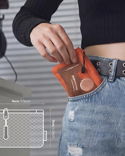 VULKIT Small Zip Wallet 2 Packs Coin Pouch Mini Travel Bag Multifunctional Pouch Change Holder