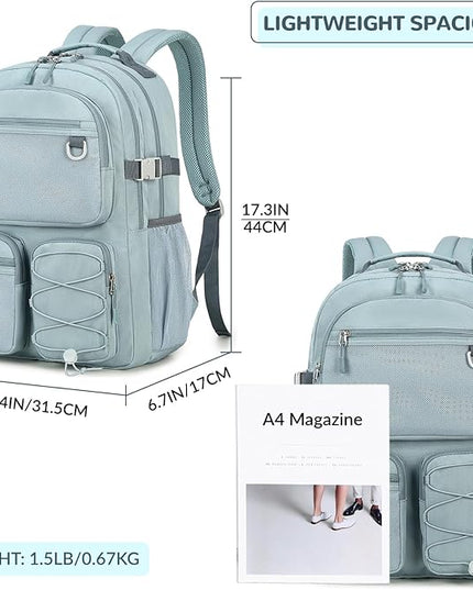 Lohol Water Resistant Backpack with Mulitiple Pockets for School Travel Outdoor College, 15.6 inch Laptop Daypack for Men and Women (Blue)
