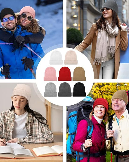 Winter Beanie Hats Bulk for Women Men Cozy Knitted Cuffed Skull Cap Soft Ski Hat for Homeless Gift Donation