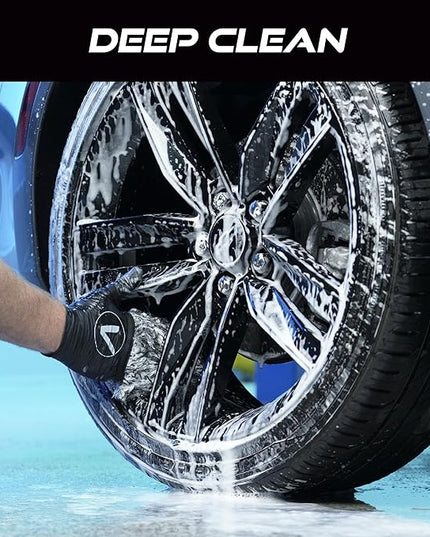 VIKING Wheel Cleaner Mitts for Car, Microfiber Wheel Cleaner for Car Detailing and Rims, Black and White, 5.5 Inch x 4.4 Inch, 2 Pack