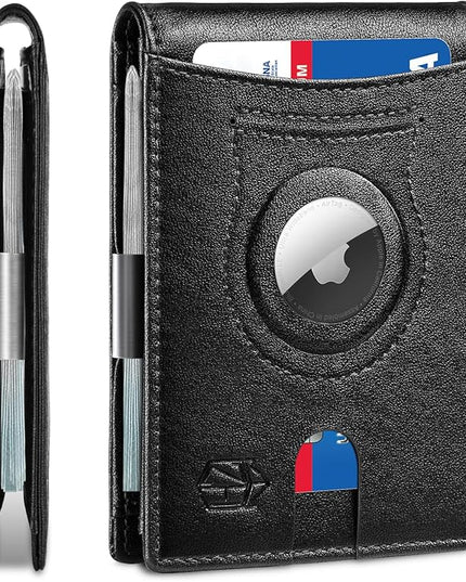 Zitahli Men's Wallets Airtag Holder Slim Rfid Leather with Gift Box