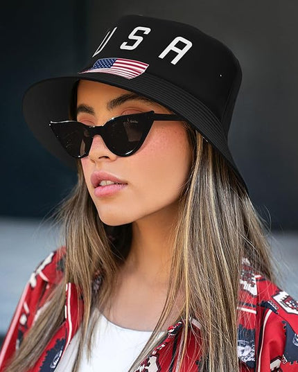 Funny Flag Bucket Hat for Men Women, Fisherman Hats Packable Fashion Sun Cap for Travel Outdoor Beach Boys Girls