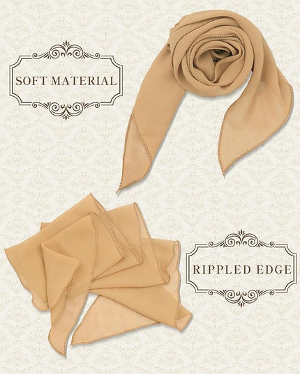 Chiffon Scarf for Women, Removable Flower Neck Scarf Light Soft Fashion Rose Scarves Versatile Headband or Hair Band