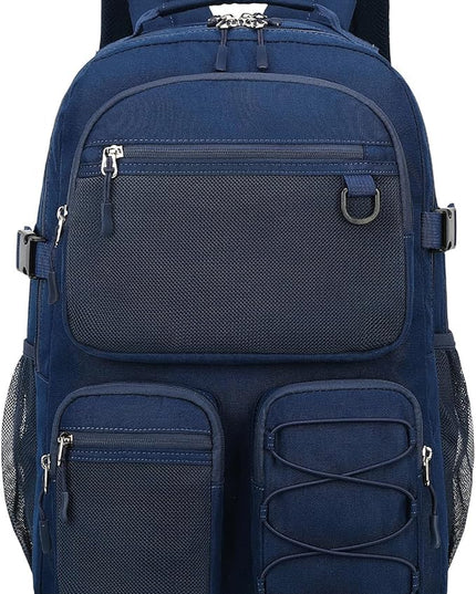 Lohol Water Resistant Daypack with Mulitiple Pockets for School Travel Outdoor College, 15.6 inch Laptop Backpack for Men and Women (Navy Blue)