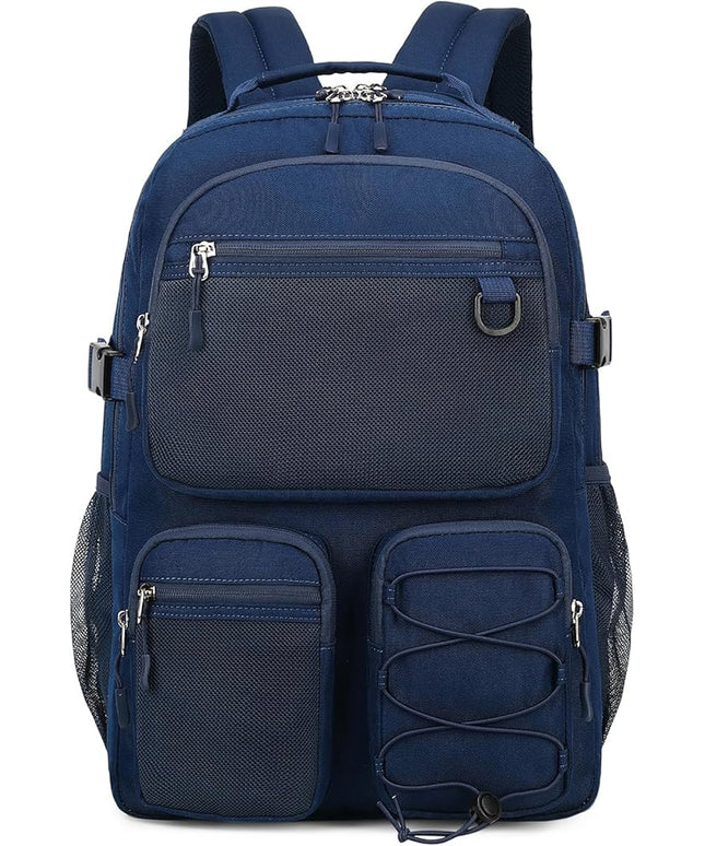 Lohol Water Resistant Daypack with Mulitiple Pockets for School Travel Outdoor College, 15.6 inch Laptop Backpack for Men and Women (Navy Blue)