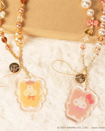 iFace Hello Kitty and Friends Beaded Wristlet Universal Charm Strap [Latte Bear Series] – Cute Wrist Strap for Cell Phone Camera Keys AirPods