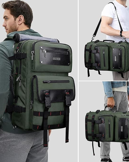 WITZMAN Carry On Travel Backpack for Men Duffle Bags Fit 17 Inch Laptop Airline Approved Laptop Backpack(B685 Army Green)