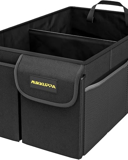 MIKKUPPA Car Trunk Organizer - 50L Collapsible Trunk Organizer, Sturdy Car Storage for SUV Auto Truck Van with Non Slip Bottom (Black)