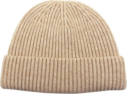 ROYBENS Swag Wool Knit Cuff Short Fisherman Beanie for Men Women, Winter Warm Hats