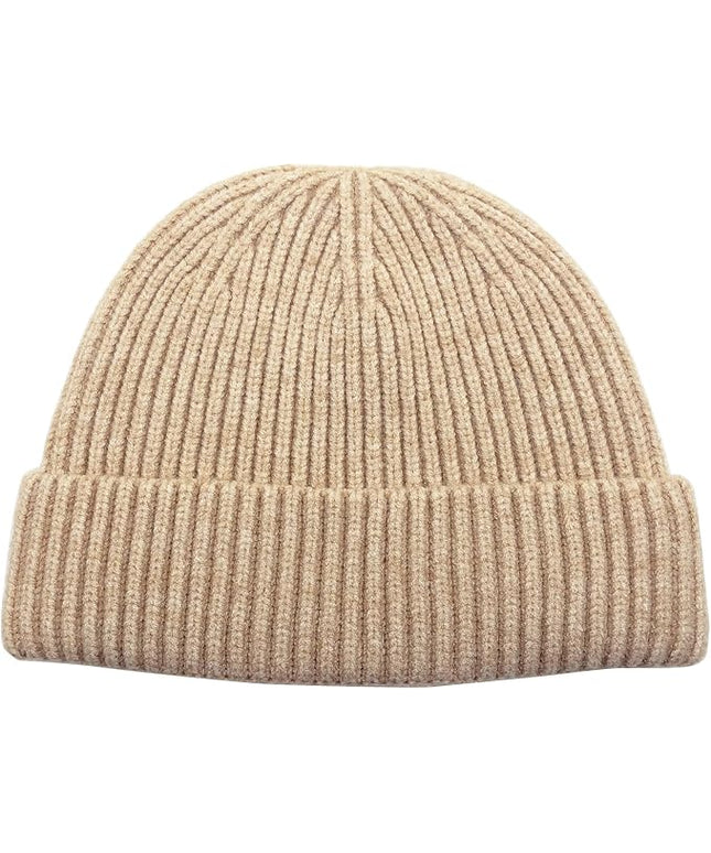 ROYBENS Swag Wool Knit Cuff Short Fisherman Beanie for Men Women, Winter Warm Hats