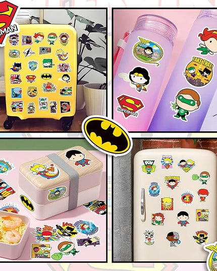 Superhero Stickers for Water Bottles – 50PCS Cute Cartoon Stickers for Kids, Teens, Adults – Waterproof Vinyl Decal Sticker for Laptop, Phone, Skateboard, Scrapbook, Party Favors, Gifts