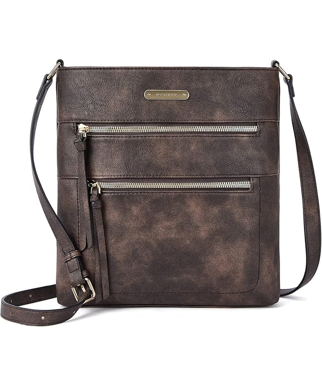 BOSTANTEN Crossbody Purses for Women Medium Shoulder Bag Quilted Handbags with Zipper Pocket