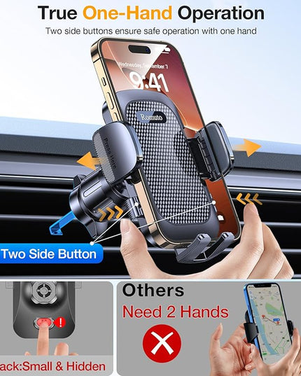 Romuto Car Phone Holder Mount【Super Suction】 Cell Phone Mount Phone Holders for Your Car Accessories for Women Men Dashboard/Windshield/Vent/Wall Shower Mounts Truck Stand for iPhone Samsung