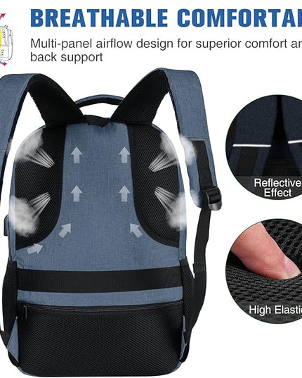 Paude Backpack School, Laptop, Bookbag for Teen Boys 15.6 Inch College, Business, Work, Travel (Blue, 15.6 inch)