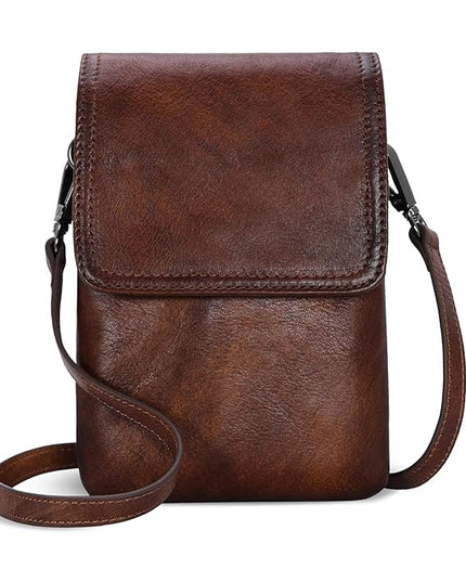 Iswee Leather Crossbody Bags for Women RFID Blocking Cell Phone Purse Small Anti-Theft Zippered with Card slots