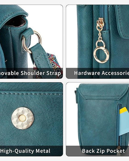 APHISON Small Crossbody Bags for Women Trendy, Leather Phone Wallet Purses Handbags Card Slots with Adjustable Guitar Strap