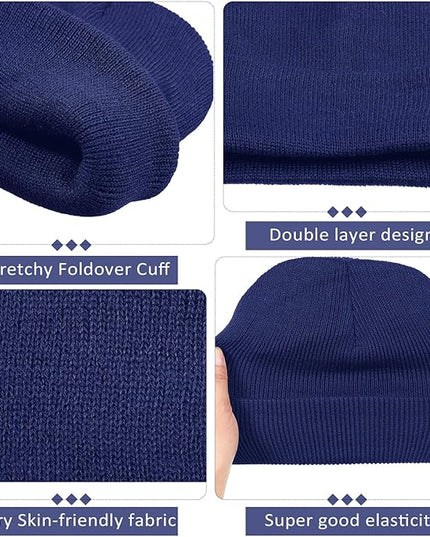 SATINIOR 50 Pack Winter Hats Bulk Beanies Unisex Knit Skull Caps Warm Stocking Hat for Adults Homeless