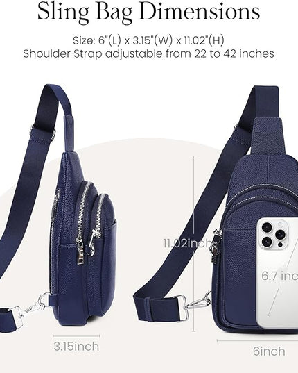 befen Genuine Leather Small Sling Bag for Women Anti-Theft Crossbody Chest Bags Fanny Packs for Travel with RFID Card Slots