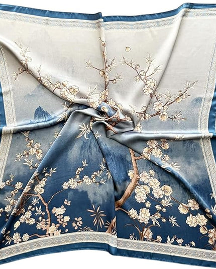 Julunar Silk Like Head Scarf for Women - Satin Large Hair Scarves - 35" Square Silk Hair Wrap for Sleeping with Gift Packed