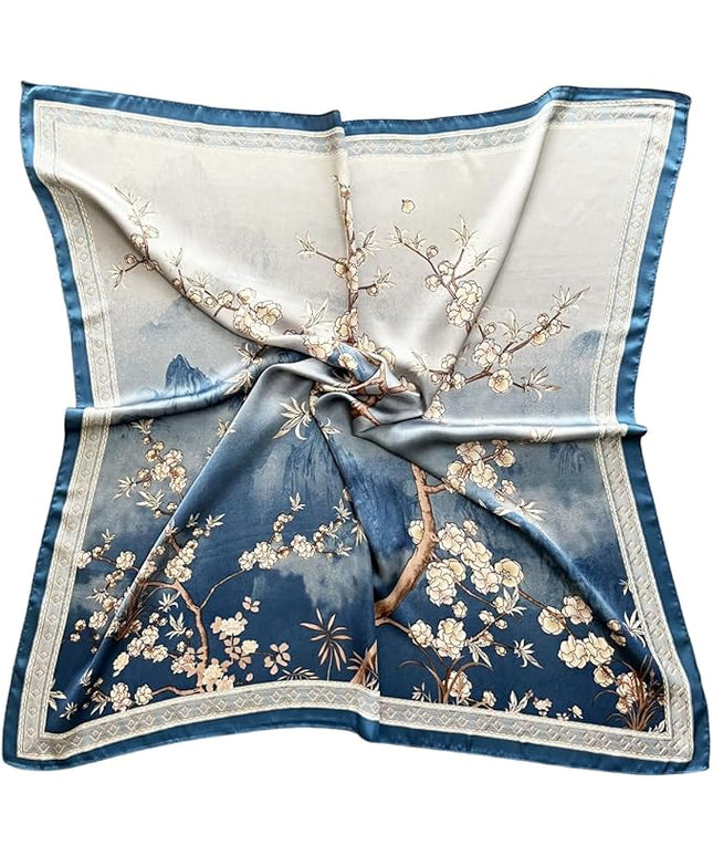 Julunar Silk Like Head Scarf for Women - Satin Large Hair Scarves - 35" Square Silk Hair Wrap for Sleeping with Gift Packed