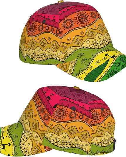 African Ethnic Tribal Style Baseball Cap for Men Women, Fashion Adjustable African Hat Casual Trucker Hats Sun Caps