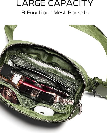 Belt Bag for Women Fanny Pack Crossbody Bags for Women Fashion Waist Packs with Adjustable Strap Gifts for Women Men (Olive)