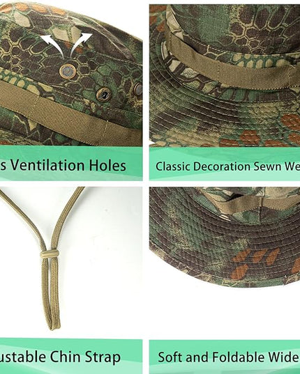 Sun Hats for Men Women Boonie Hat UPF 50+ Bucket Hat Wide Brim UV Protection Fishing Hiking Safari Outdoor Hats