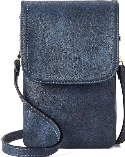 BOSTANTEN Vegan Leather Small Crossbody Bags for Women Designer Cell Phone Bag Wallet Purses Adjustable Strap