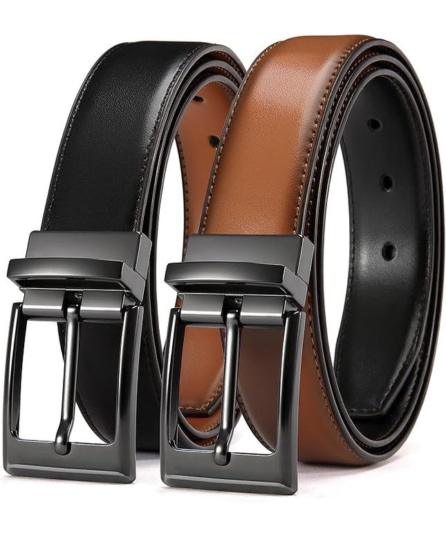 CHAOREN Reversible Belt Men 1 Piece - 1.25" Leather Dress Belt - Trim to Fit for Elegant Style